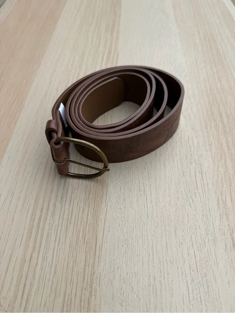 Unbranded Women’s Pleather Belt Brown Boho Bohemian Faux Leather GUC Size 16W
